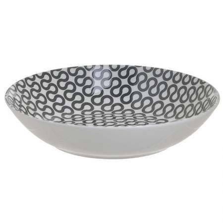 ПОРЦЕЛАНОВА ЧИНИЯ ЗА СУПА ЧЕРНА/БЯЛА D20X4