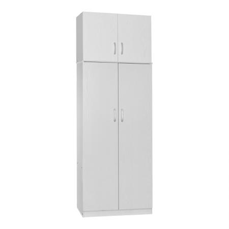 Гардероб с две врати и лофт Athos  в бял цвят 80x42x240см